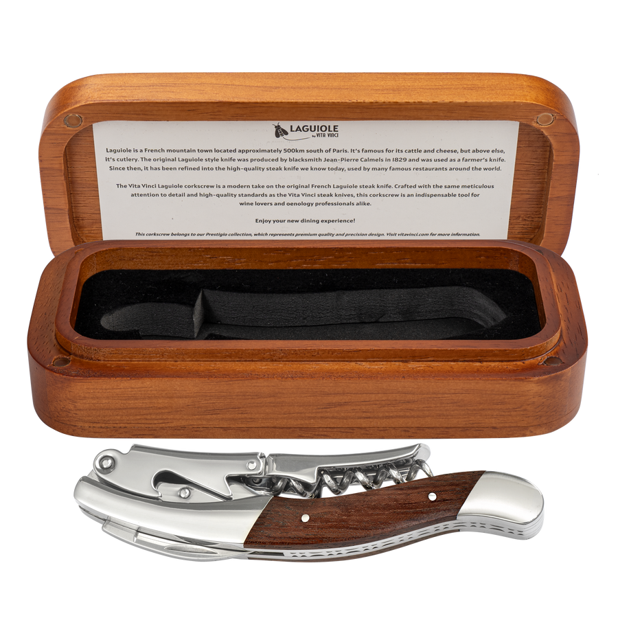 Vita Vinci Prestigio Kurkentrekker XL | Dubbel Scharnier + Houten Geschenkdoos