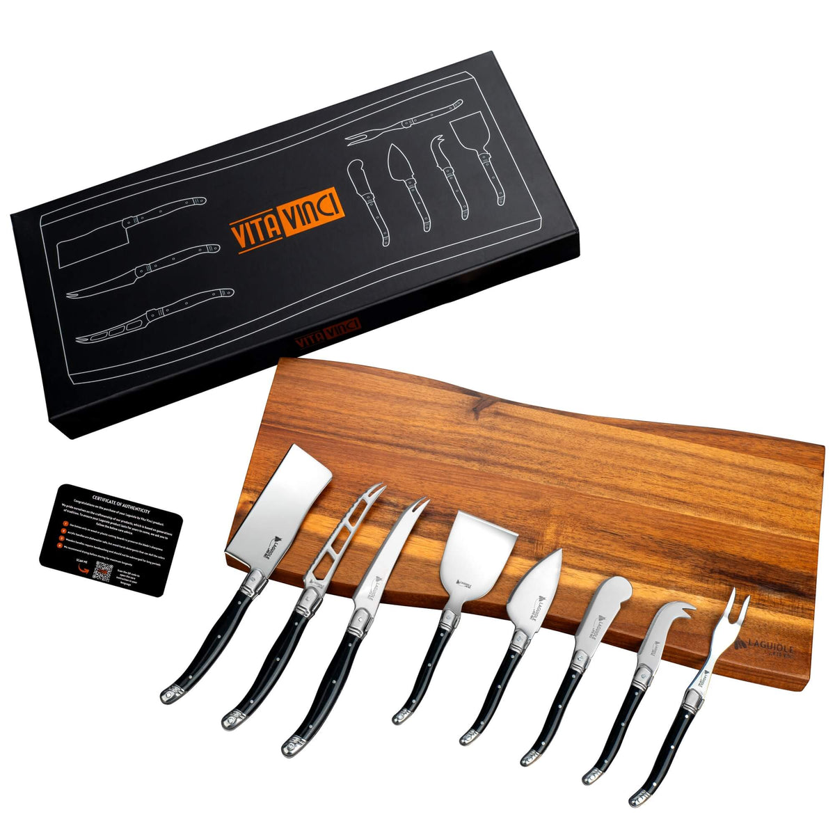 Vita Vinci Avanza Käseset (8-teilig) - Schwarz