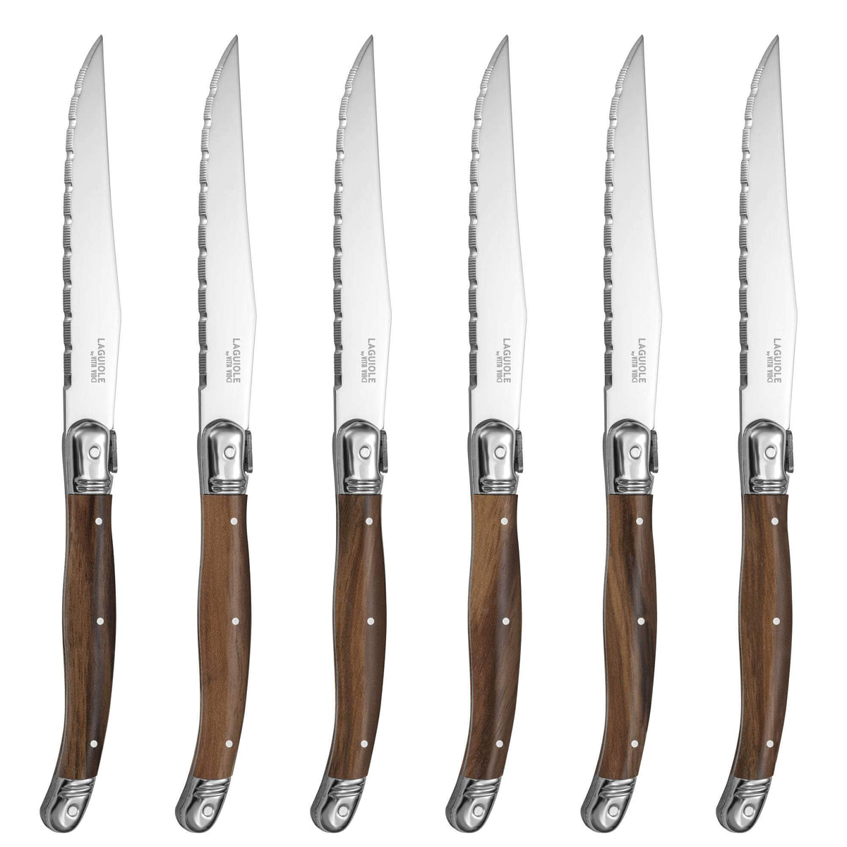 Vita Vinci Avanza Steakmesser-Set (6-teilig) - Dunkle Holzoptik