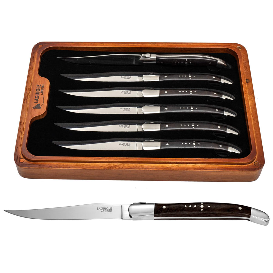Vita Vinci Prestigio Steakmessen Set (6-delig) - Ebbenhout