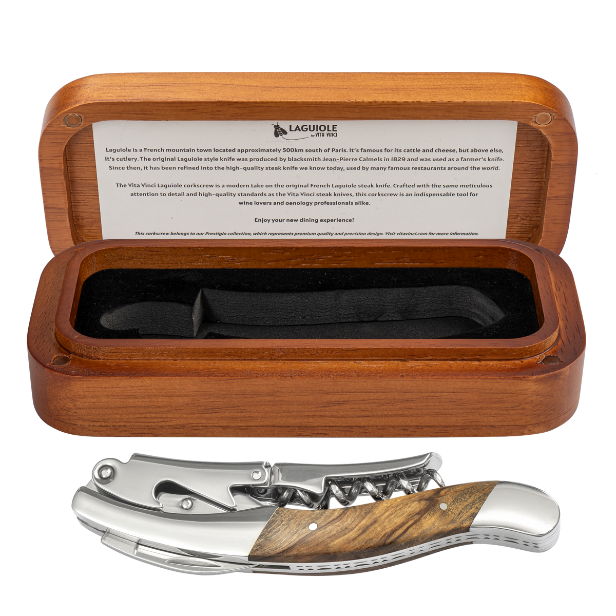 Vita Vinci Prestigio Korkenzieher XL | Doppelhebel + Holz-Geschenkbox