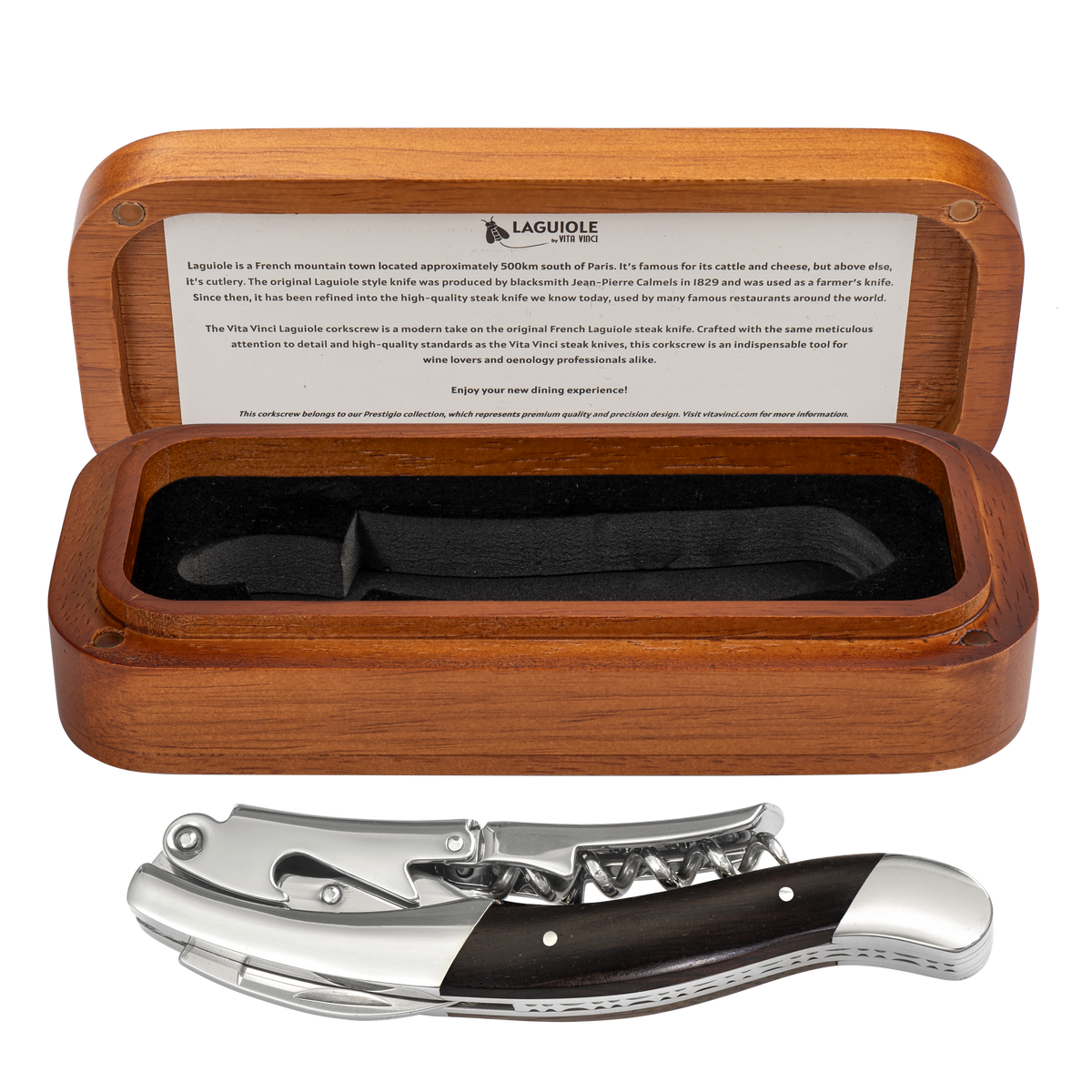 Vita Vinci Prestigio Korkenzieher XL | Doppelhebel + Holz-Geschenkbox