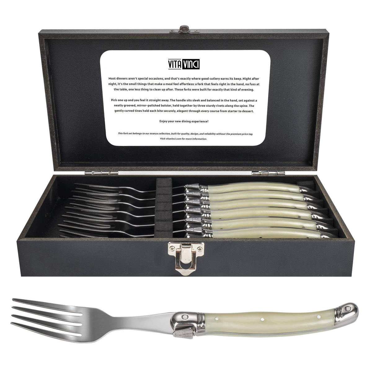 Vita Vinci Avanza Vorken Set (6-delig) - Parelmoer Wit